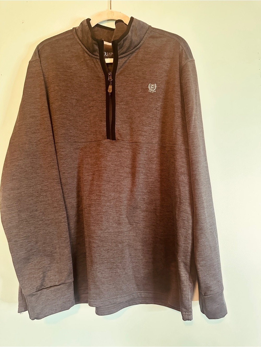 Chaps Men's Zip-Up Pullover Sweater - Brown Heather